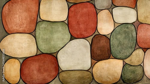 Wallpaper Mural Abstract pattern of colorful, textured, rounded shapes Torontodigital.ca