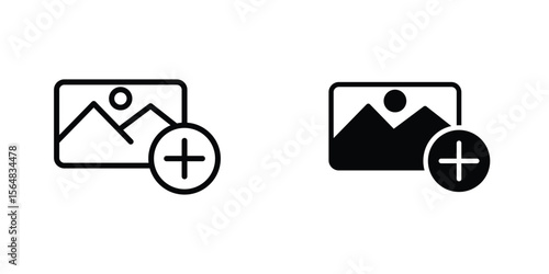 Add photos icon Simple vector illustration for graphic and web design.