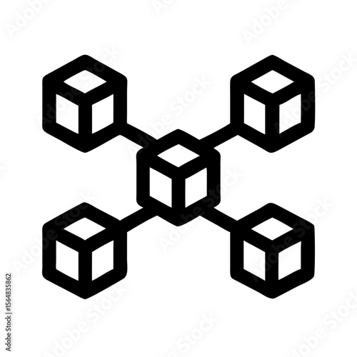 Blockchain network icon vector illustration concept for decentralized system technology