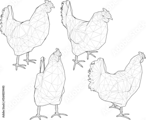 silhouette vector illustration of animal design of laying hen with beak in farm for meat stock
