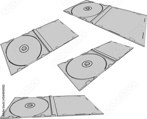 compact disk cd holder design vector sketch illustration