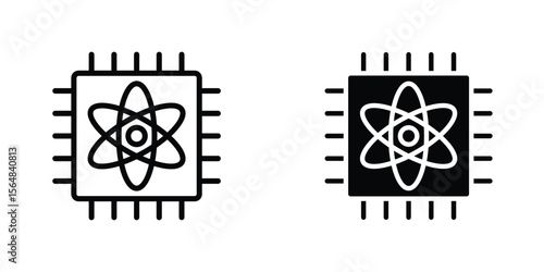 Quantum computing icon Simple vector illustration for graphic and web design.