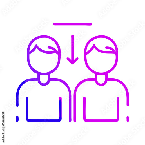 Two people exchanging ideas in modern graphic illustration  