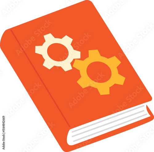 Technical Manual Book, Engineering and Construction Manual, Cog and Gear On Cover illustration