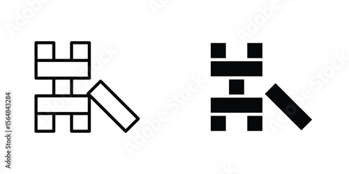 Wooden block icon Simple vector illustration for graphic and web design.