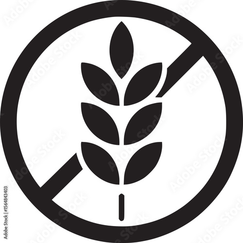 Gluten free icon symbol vector image for celiac disease diet and healthy lifestyle no wheat grain allergen on transparent background