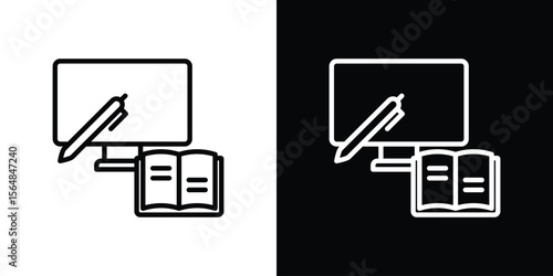 Blended learning icon Logo. Vector Illustration. EPS Illustration.