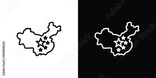 China map icon Logo. Vector Illustration. EPS Illustration.