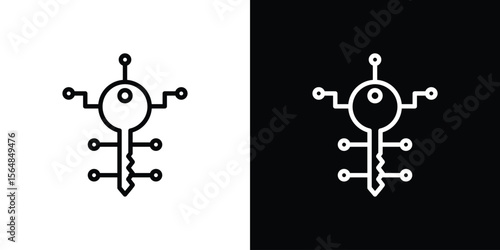 Digital key icon Logo. Vector Illustration. EPS Illustration.