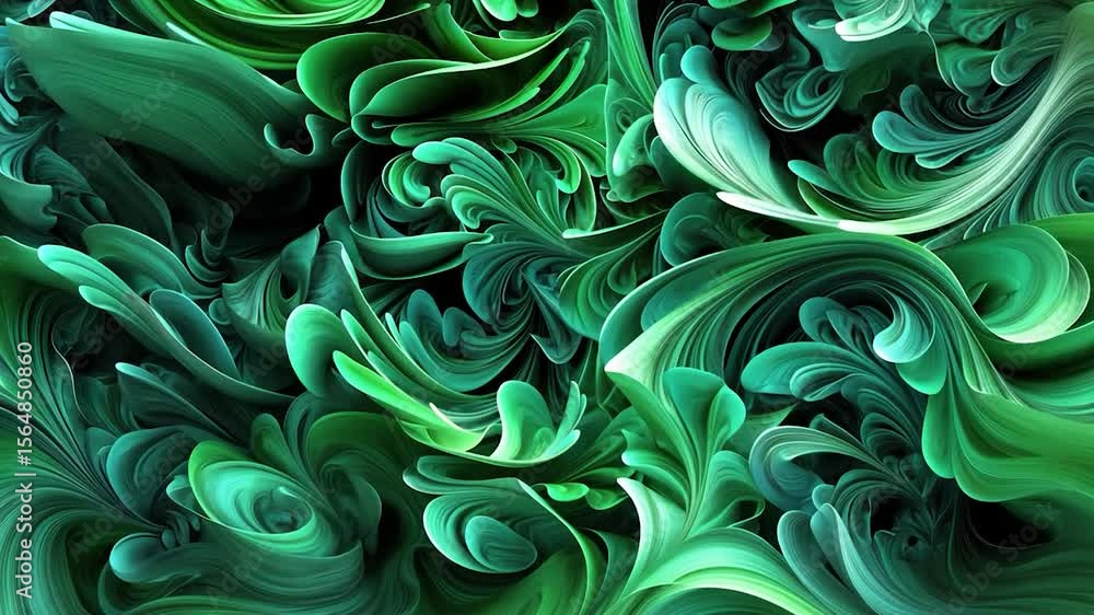Abstract swirling emerald green patterns Abstract swirling emerald green patterns