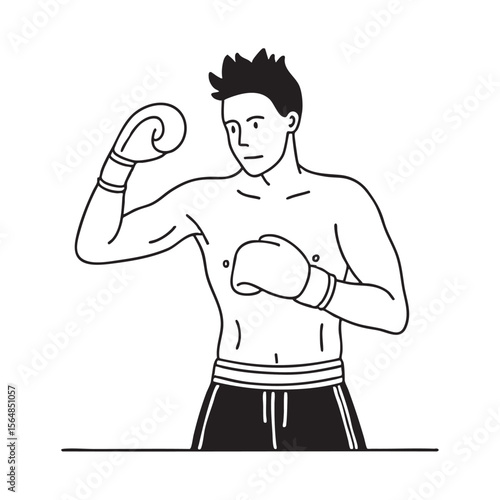 A boxer mid punch uppercut aimed at a practice dummy