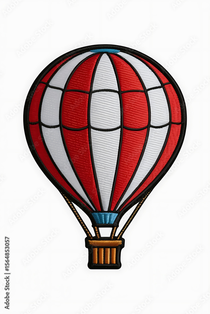 Obraz premium Red and white hot air balloon, classic design. 