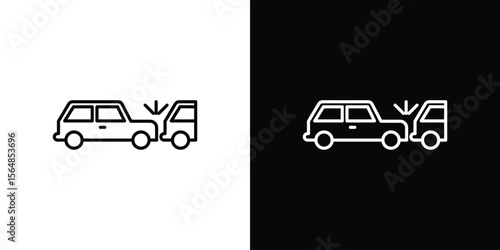Rear end collision icon Logo. Vector Illustration. EPS Illustration.