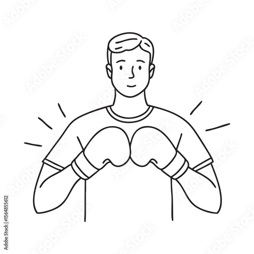 A trainer holding pads ready for uppercut practice