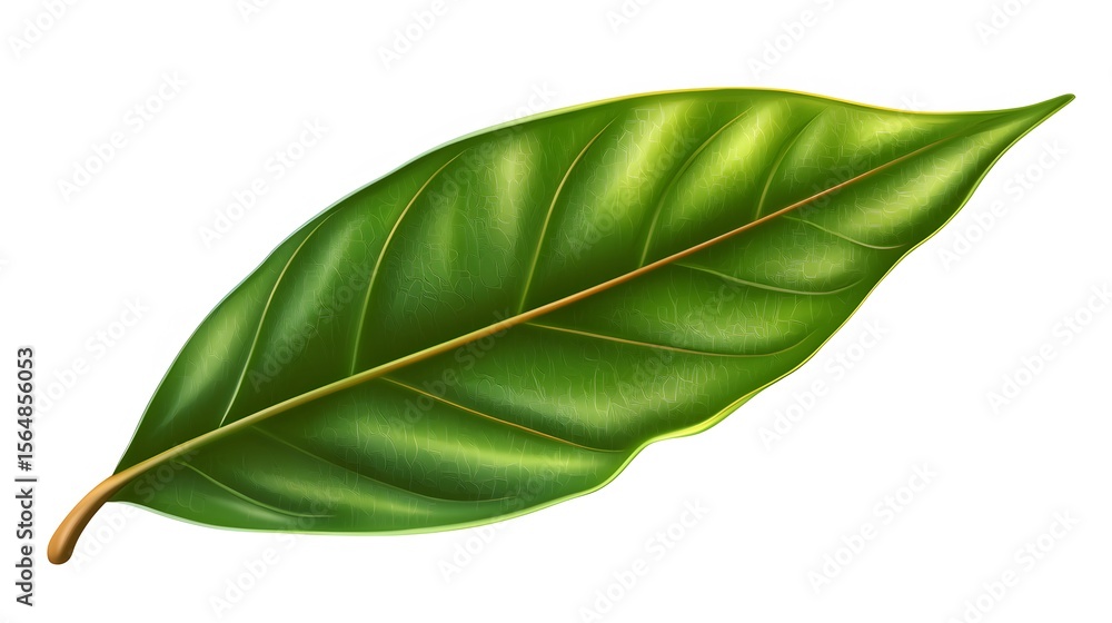 Obraz premium Realistic Green Leaf Detailed Texture Nature