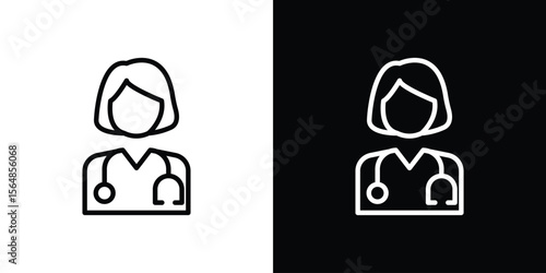 Woman Doctor icon Logo. Vector Illustration. EPS Illustration.