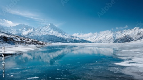 Wallpaper Mural Snow-capped mountains and ice lake in winter, natural scenery Torontodigital.ca