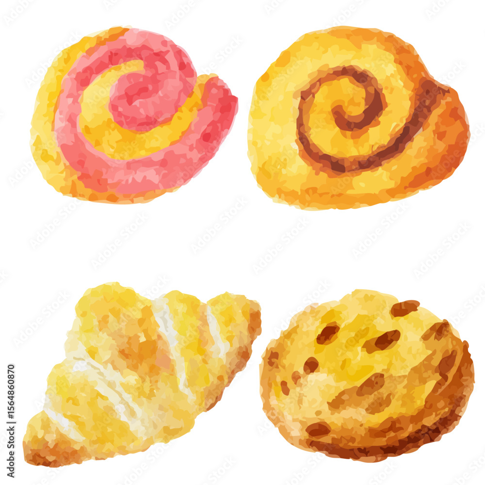 Obraz premium a painting of a variety of pastries