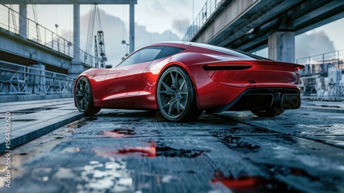 Modern Car Design with Sleek Body and Automotive Detail
