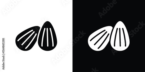 Almond icon illustration doodle. Flat illustration vector set