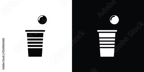 Beer pong icon illustration doodle. Flat illustration vector set