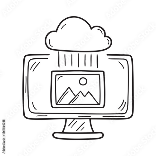 An image icon being moved into a cloud folder on the screen