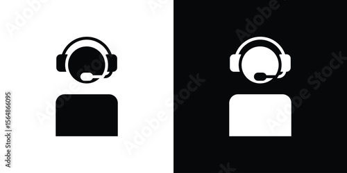 Callcenter icon illustration doodle. Flat illustration vector set