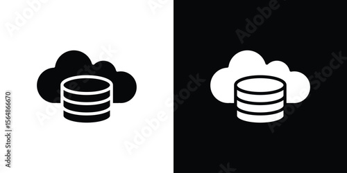 Cloud server icon illustration doodle. Flat illustration vector set