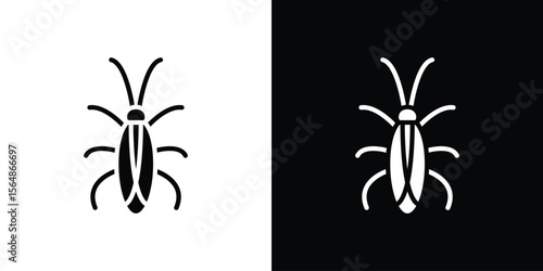 Cockroach icon illustration doodle. Flat illustration vector set