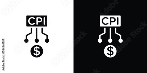 Consumer prices index icon illustration doodle. Flat illustration vector set