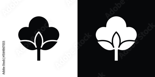 Cotton icon illustration doodle. Flat illustration vector set