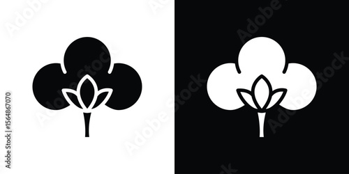 Cotton icon illustration doodle. Flat illustration vector set