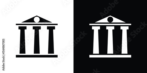 Courthouse icon illustration doodle. Flat illustration vector set