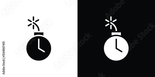 Deadline icon illustration doodle. Flat illustration vector set