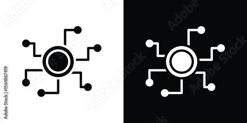 Decentralized icon illustration doodle. Flat illustration vector set