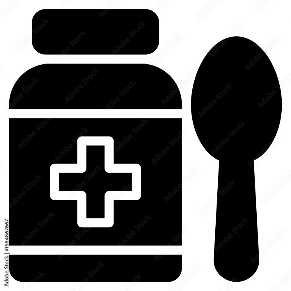 Fototapeta premium Syrup Icon, Glyph style icon vector illustration, Suitable for website, mobile app, print, presentation, infographic and any other project.