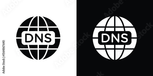 DNS icon illustration doodle. Flat illustration vector set