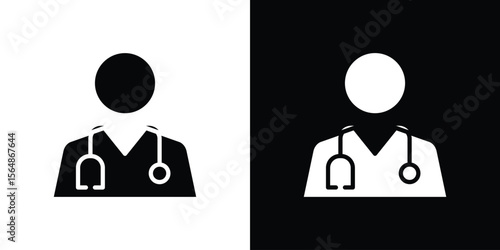Doctor icon illustration doodle. Flat illustration vector set