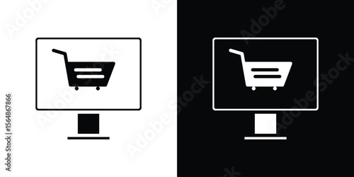 E commerce platform icon illustration doodle. Flat illustration vector set