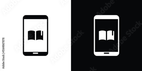 Ebook icon illustration doodle. Flat illustration vector set