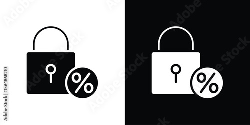 Fixed rate mortgage icon illustration doodle. Flat illustration vector set