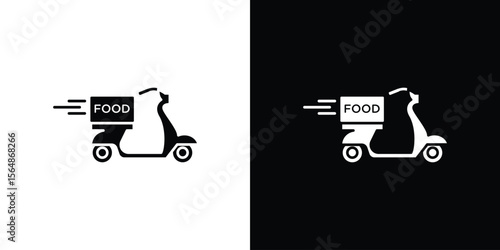 Food delivery icon illustration doodle. Flat illustration vector set