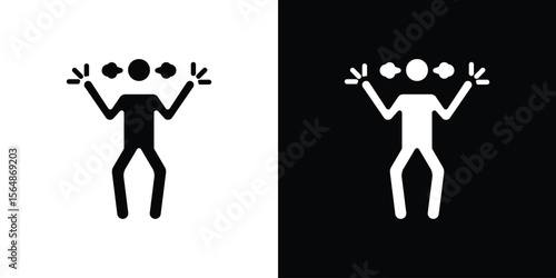 Irritated human icon illustration doodle. Flat illustration vector set