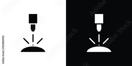 Laser machine icon illustration doodle. Flat illustration vector set