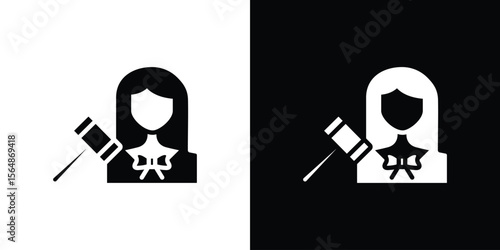 Lawyer icon illustration doodle. Flat illustration vector set