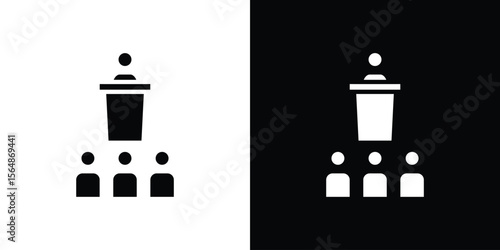 Lecture icon illustration doodle. Flat illustration vector set