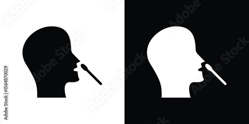Nasal swab icon illustration doodle. Flat illustration vector set