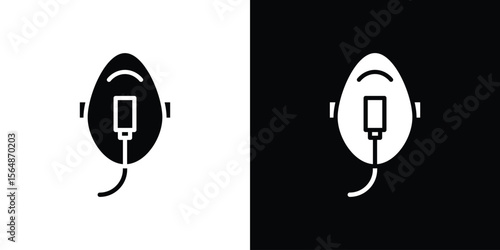 Oxygen mask icon illustration doodle. Flat illustration vector set