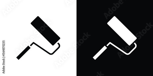 Paint roller icon illustration doodle. Flat illustration vector set