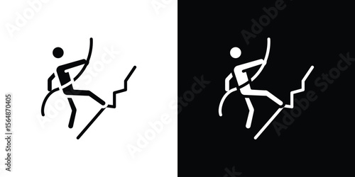 People Climbing icon illustration doodle. Flat illustration vector set
